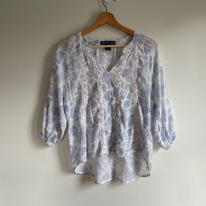 Living Doll LA White Boho Paisley Blouse
